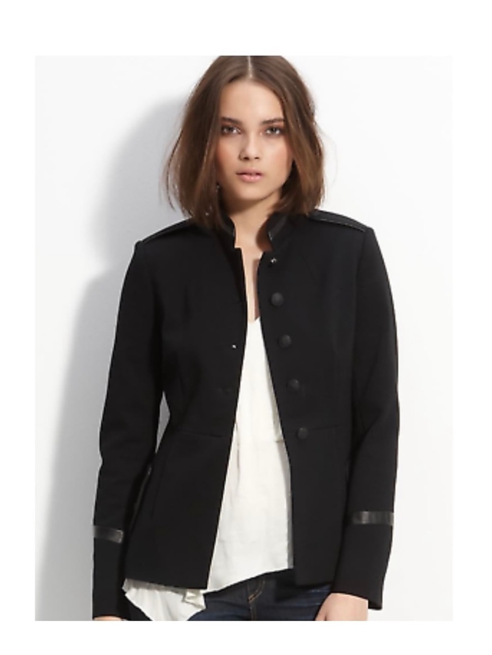 Rag & Bone Black Military-Style Button front Grimsby jacket size 8